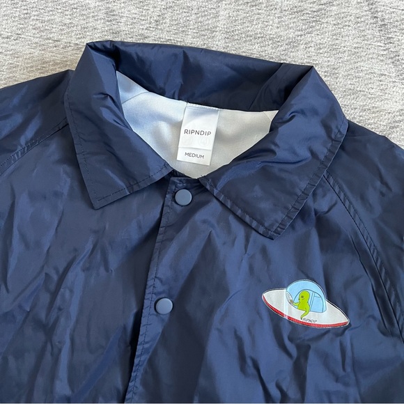 RipNDip Men’s Navy Blue Alien Same Sh!t Different Day Windbreaker Jacket MEDIUM - Picture 4 of 14